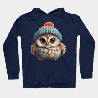 Baby Owl in a Cozy Woolly Hat with Enchanting Eyes! Hoodie